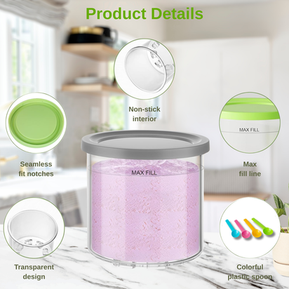 For Ninja Creami Pints and Lids - Pack of 4, Compatible with NC299AMZ and NC300s Series Creamer Accessories, Replacement Cups for Ninja Creami Pints BPA-Free and Dishwasher Safe Colored Covers