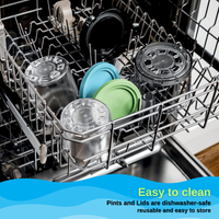 For Ninja Creami Pints and Lids - Pack of 4, Compatible with NC299AMZ and NC300s Series Creamer Accessories, Replacement Cups for Ninja Creami Pints BPA-Free and Dishwasher Safe Colored Covers