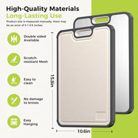 Titanium Cutting Board for Kitchen, Cutting Board Double Sided Food Grade, Pure Titanium/PP, Easy to Clean Large Size 16”×11”